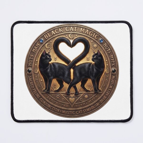 Item preview, Mystic Black Cats Heart - Sacred Feline Occult Symbol designed and sold by Spiritualwall.