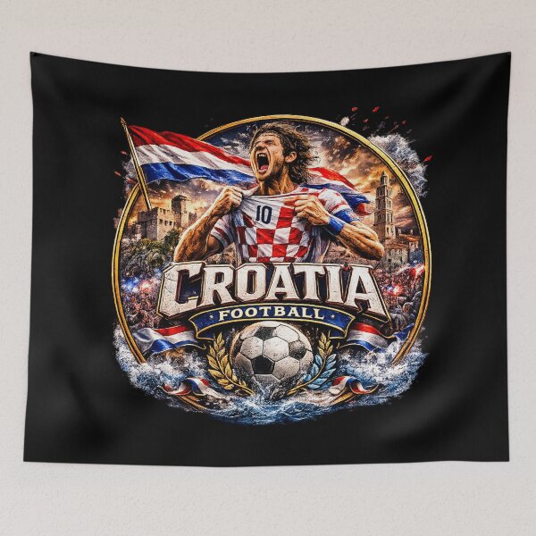 Item preview, Croatia Football Badge Logo – Hardcore Soccer Fan Crest designed and sold by TKOprintdesigns.
