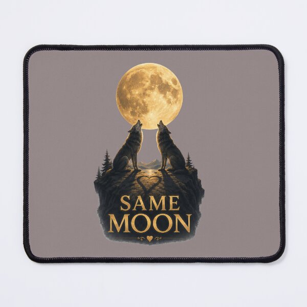 Item preview, Same Moon, Romantic Wolf Moon Design, Mystical Love Aesthetic Art designed and sold by JagrDesigns.