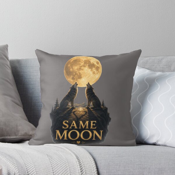 Item preview, Same Moon, Romantic Wolf Moon Design, Mystical Love Aesthetic Art designed and sold by JagrDesigns.