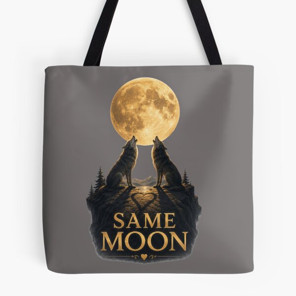 Item preview, Same Moon, Romantic Wolf Moon Design, Mystical Love Aesthetic Art designed and sold by JagrDesigns.