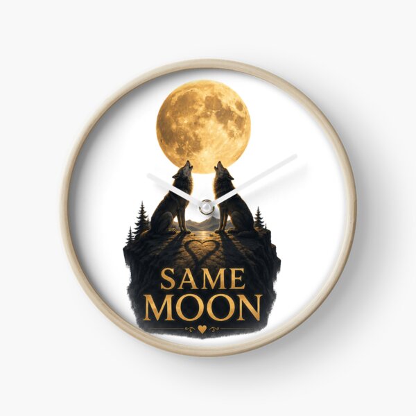 Item preview, Same Moon, Romantic Wolf Moon Design, Mystical Love Aesthetic Art designed and sold by JagrDesigns.