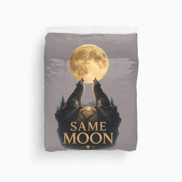 Item preview, Same Moon, Romantic Wolf Moon Design, Mystical Love Aesthetic Art designed and sold by JagrDesigns.