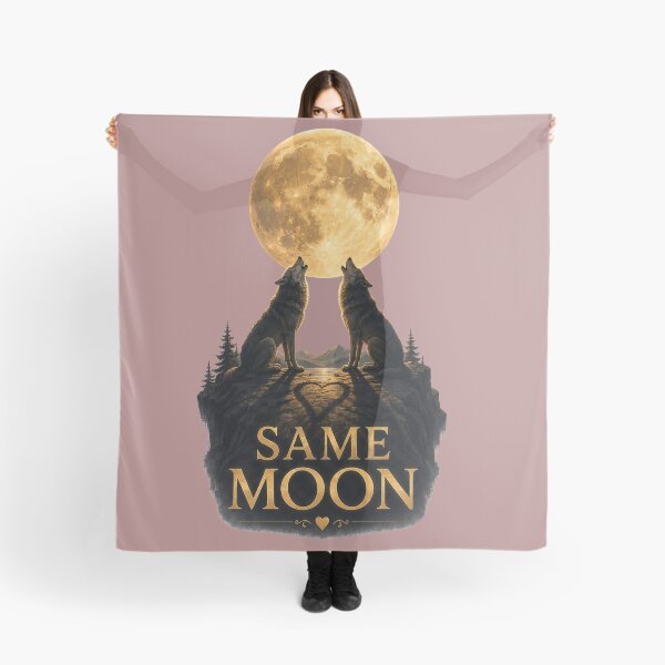 Item preview, Same Moon, Romantic Wolf Moon Design, Mystical Love Aesthetic Art designed and sold by JagrDesigns.
