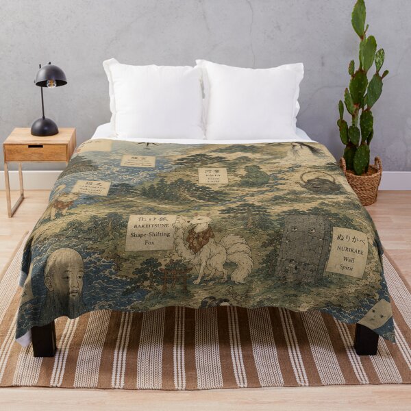 Item preview, Japanese Folklore Map Ukiyo-e Yokai Mythology Art Print designed and sold by Vandy Fullam.
