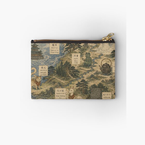 Item preview, Japanese Folklore Map Ukiyo-e Yokai Mythology Art Print designed and sold by Vandy Fullam.