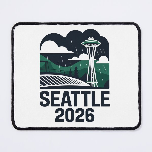 Item preview, Seattle 2026  Space Needle Stadium Skyline T-Shirt V19 designed and sold by DarylWelsh2024.