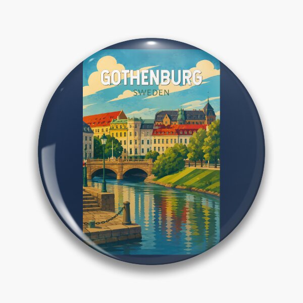Item preview, Gothenburg Sweden Illustration Travel Art Vintage designed and sold by KrisSidDesigns.