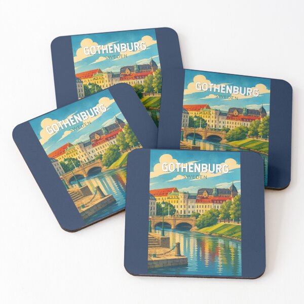 Item preview, Gothenburg Sweden Illustration Travel Art Vintage designed and sold by KrisSidDesigns.