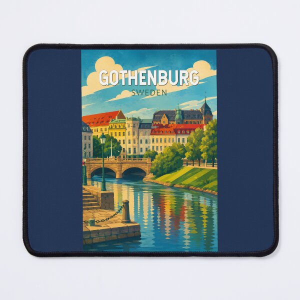 Item preview, Gothenburg Sweden Illustration Travel Art Vintage designed and sold by KrisSidDesigns.