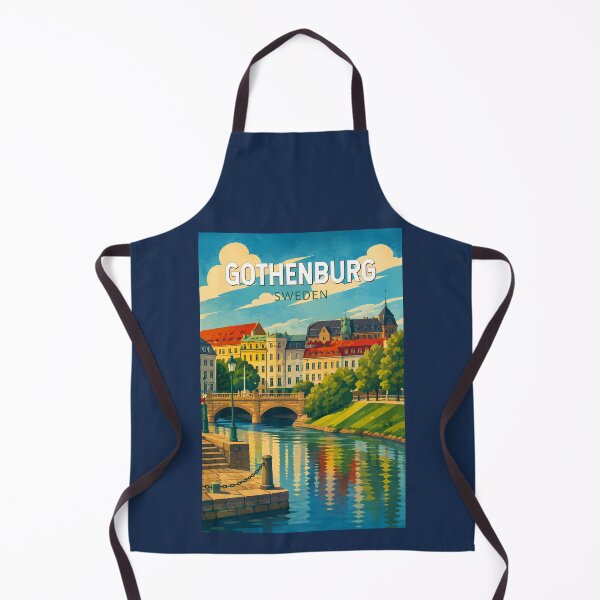 Item preview, Gothenburg Sweden Illustration Travel Art Vintage designed and sold by KrisSidDesigns.