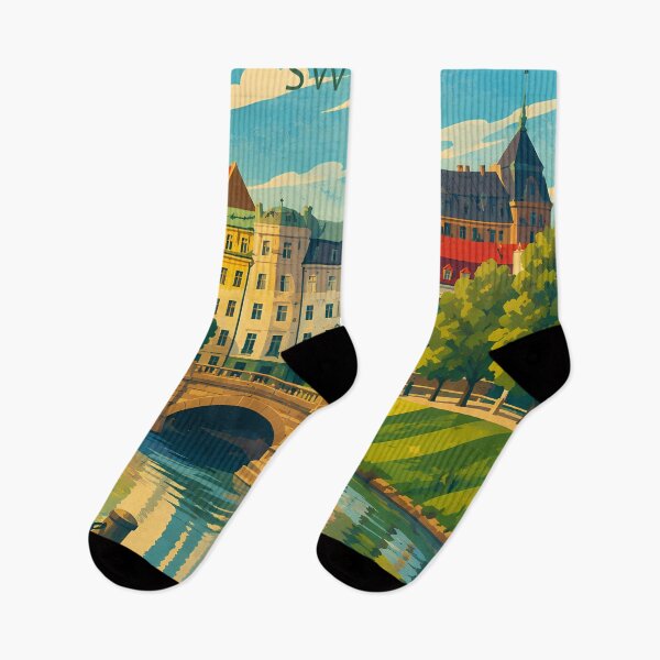 Item preview, Gothenburg Sweden Illustration Travel Art Vintage designed and sold by KrisSidDesigns.
