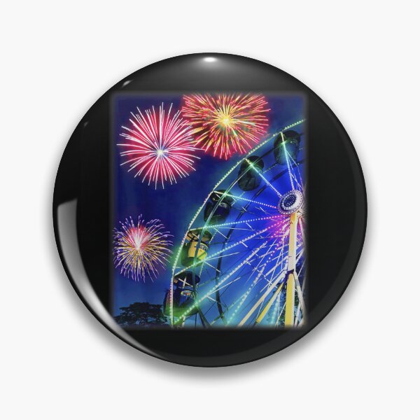 Item preview, Magical Carnival Ferris Wheel Colorful Fireworks Patriotic Night Summer Festival Art designed and sold by KrystinaGiGi.