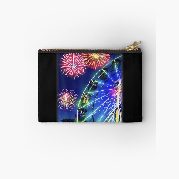 Item preview, Magical Carnival Ferris Wheel Colorful Fireworks Patriotic Night Summer Festival Art designed and sold by KrystinaGiGi.