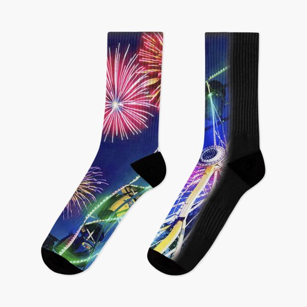 Item preview, Magical Carnival Ferris Wheel Colorful Fireworks Patriotic Night Summer Festival Art designed and sold by KrystinaGiGi.