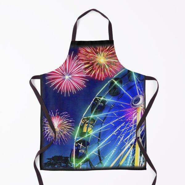 Item preview, Magical Carnival Ferris Wheel Colorful Fireworks Patriotic Night Summer Festival Art designed and sold by KrystinaGiGi.