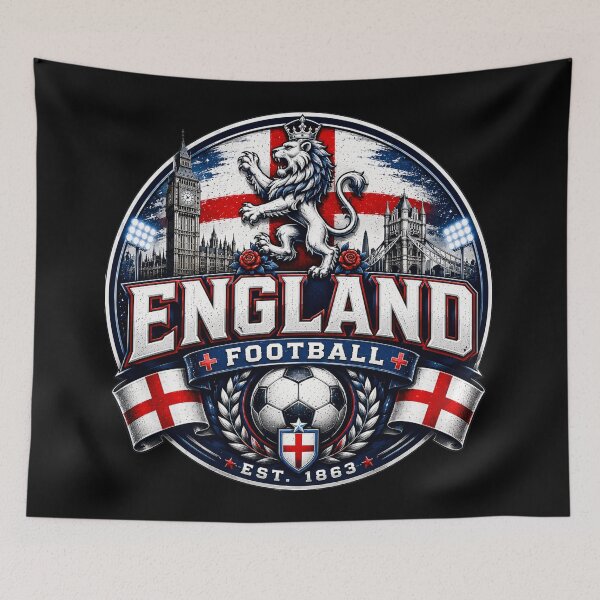 Item preview, England Football Badge Logo – Hardcore Soccer Supporter Tee designed and sold by TKOprintdesigns.