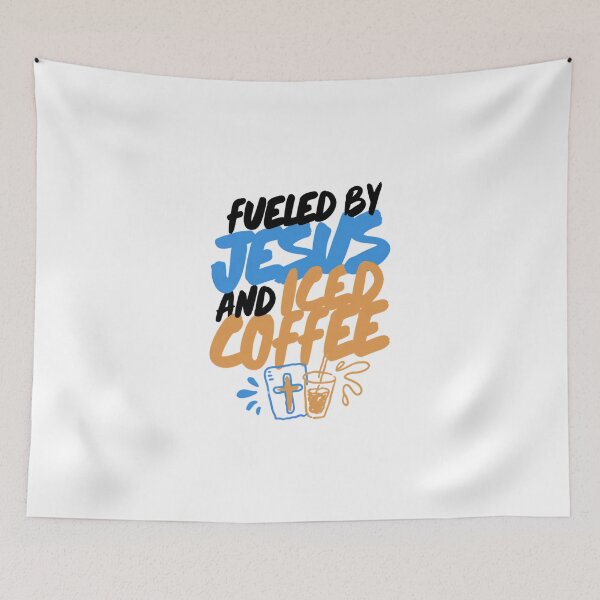 Item preview, Fueled By Jesus And Iced Coffee Faith Art designed and sold by IslandTyped.