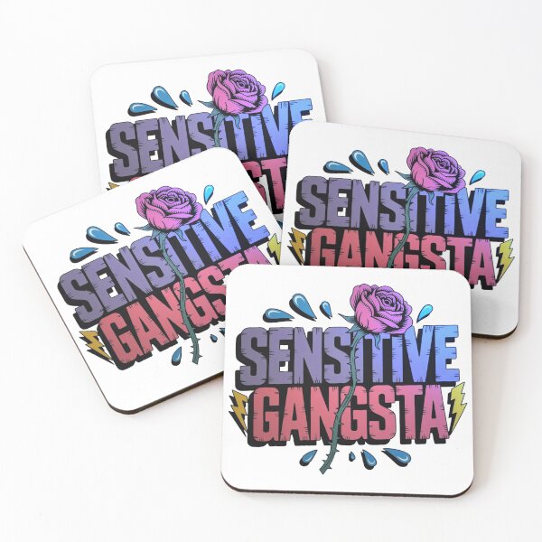 Item preview, Sensitive Gangsta Neon Rose Graphic Design - Retro Aesthetic designed and sold by MerchlyMike.