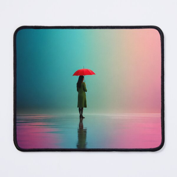 Item preview, Minimalist Woman with Red Umbrella Colorful Reflection Art designed and sold by PrimePrintLab.