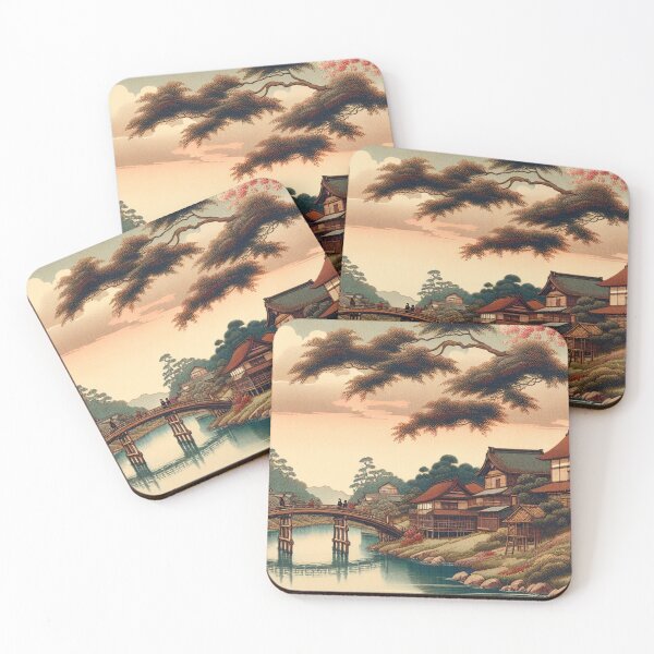 Item preview, Grand Forks Ukiyo-e Wall Art Japanese Style Red River Landscape designed and sold by Vandy Fullam.