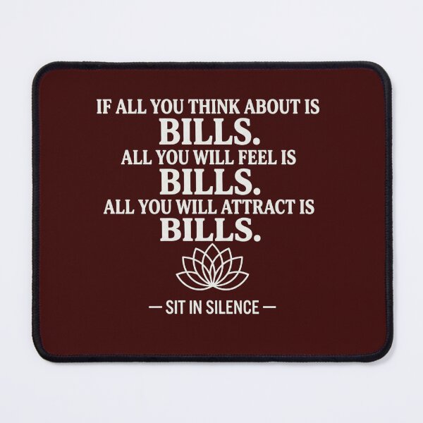 Item preview, Bills Focus Mindset Stoic Abundance Quote—Noir Lotus.  designed and sold by SitInSilence24.