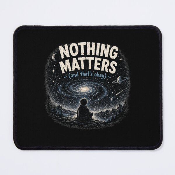 Item preview, Nothing Matters And That’s Okay Cosmic Aesthetic Quote T-Shirt Design designed and sold by MrDev.
