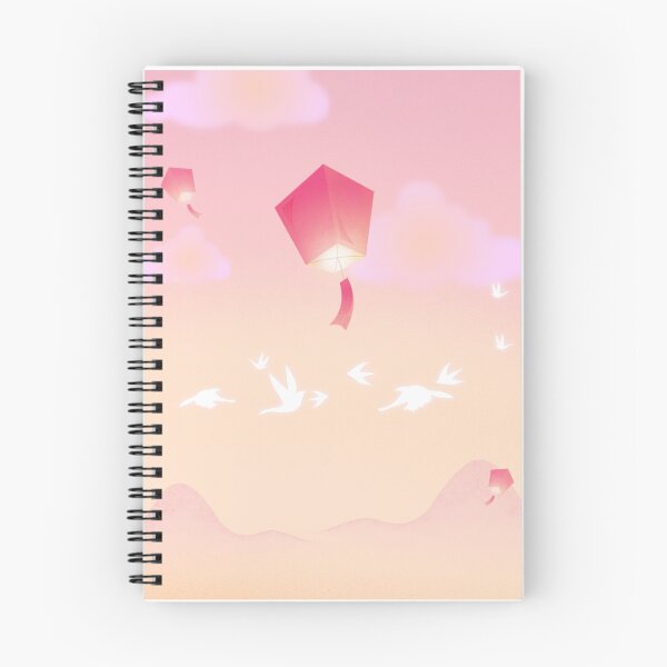Item preview, Dreamy Sky Lanterns Floating Pastel Aesthetic Landscape designed and sold by Rehnair.
