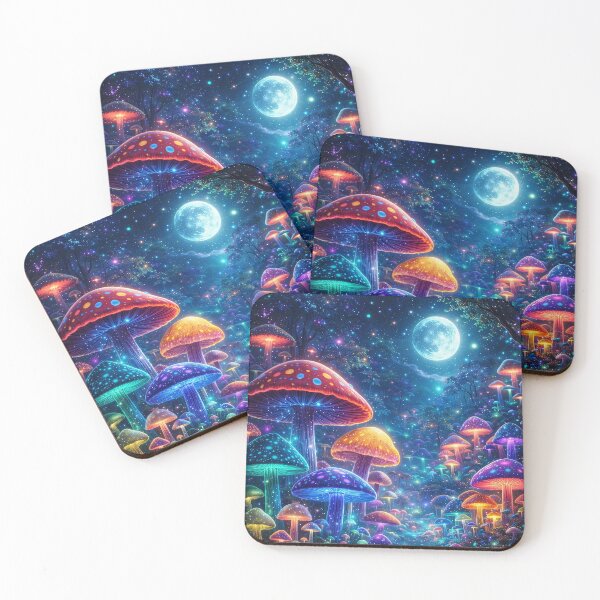 Item preview, Moonlit Mushroom Forest – Fantasy Art designed and sold by Dogandesighn.