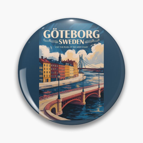 Item preview, Gothenburg Sweden Waterfront Illustration Travel Art Vintage designed and sold by KrisSidDesigns.