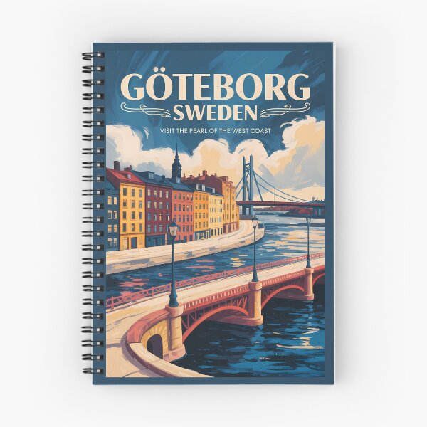Item preview, Gothenburg Sweden Waterfront Illustration Travel Art Vintage designed and sold by KrisSidDesigns.