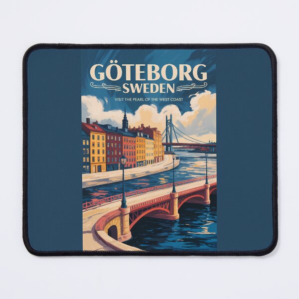 Item preview, Gothenburg Sweden Waterfront Illustration Travel Art Vintage designed and sold by KrisSidDesigns.