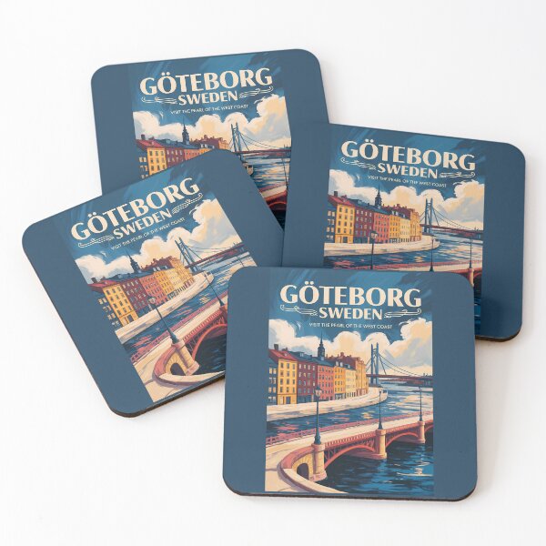 Item preview, Gothenburg Sweden Waterfront Illustration Travel Art Vintage designed and sold by KrisSidDesigns.