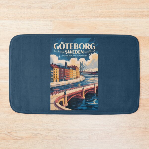 Item preview, Gothenburg Sweden Waterfront Illustration Travel Art Vintage designed and sold by KrisSidDesigns.