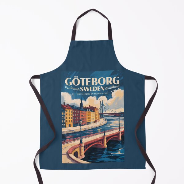 Item preview, Gothenburg Sweden Waterfront Illustration Travel Art Vintage designed and sold by KrisSidDesigns.