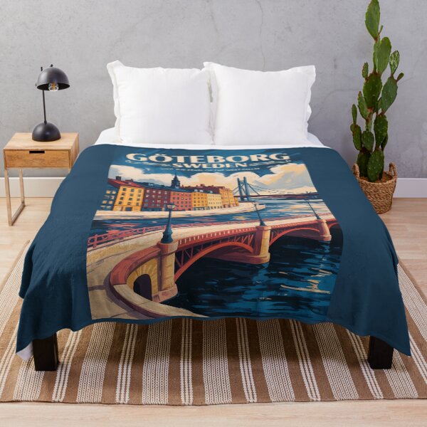 Item preview, Gothenburg Sweden Waterfront Illustration Travel Art Vintage designed and sold by KrisSidDesigns.