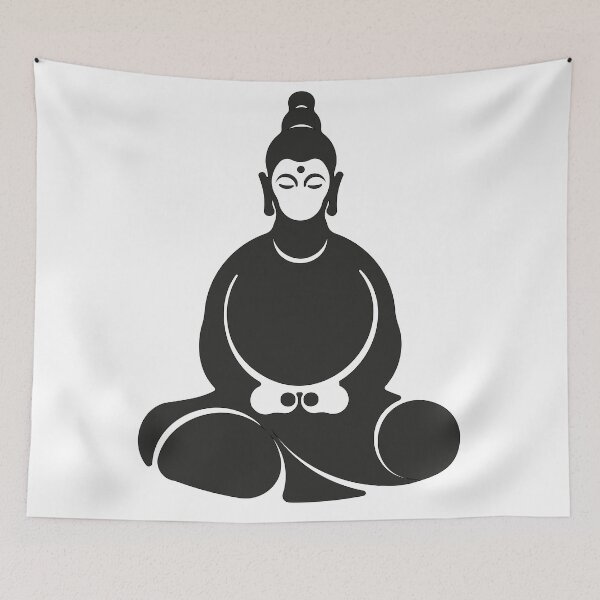 Item preview, Buddha Meditation Silhouette Black and White Zen Yoga Poster Decor designed and sold by Keltoi-art.