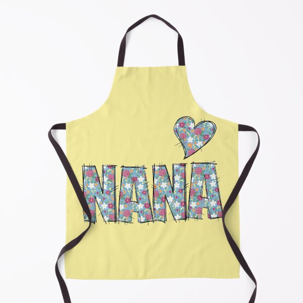 Item preview, Nana Grandma Patchwork Floral Stitch Pattern yellow background designed and sold by missmann.