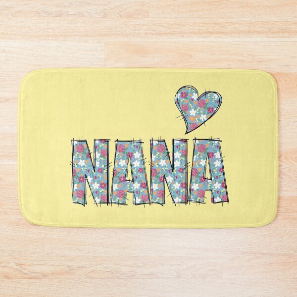 Item preview, Nana Grandma Patchwork Floral Stitch Pattern yellow background  designed and sold by missmann.