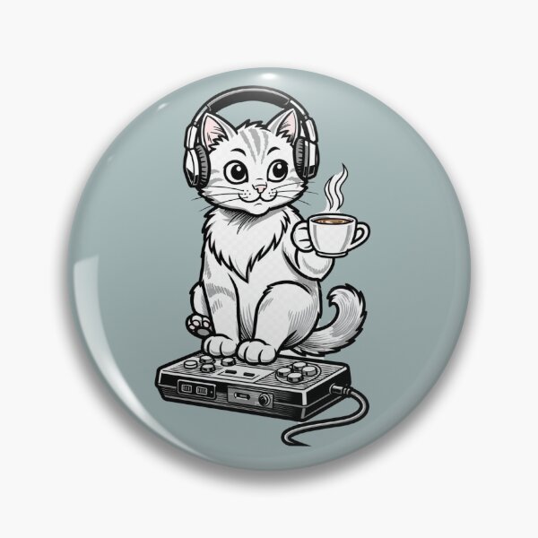 Item preview, Vintage Gamer Cat | Coffee Controller | Retro Screenprint Mug designed and sold by The Cartridge Club.