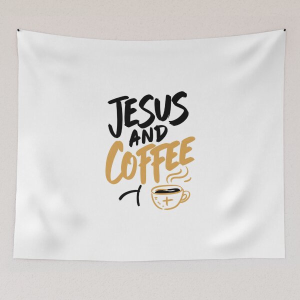 Item preview, Jesus And Coffee Faith Motivational Art designed and sold by IslandTyped.