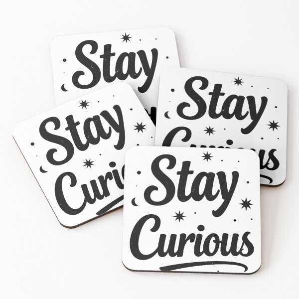 Item preview, Stay Curious Inspirational Typography Design | Minimal Motivational Quote Art designed and sold by PatternXS.