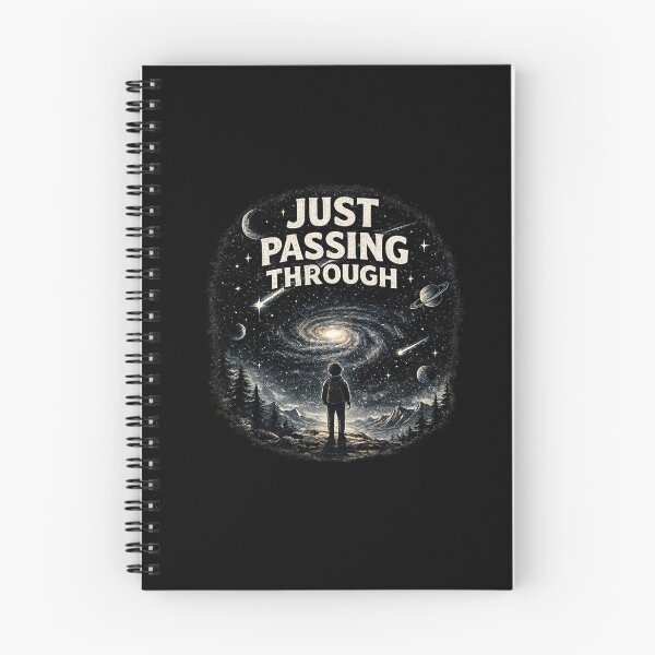 Item preview, Just Passing Through Cosmic Aesthetic Quote T-Shirt Design designed and sold by MrDev.