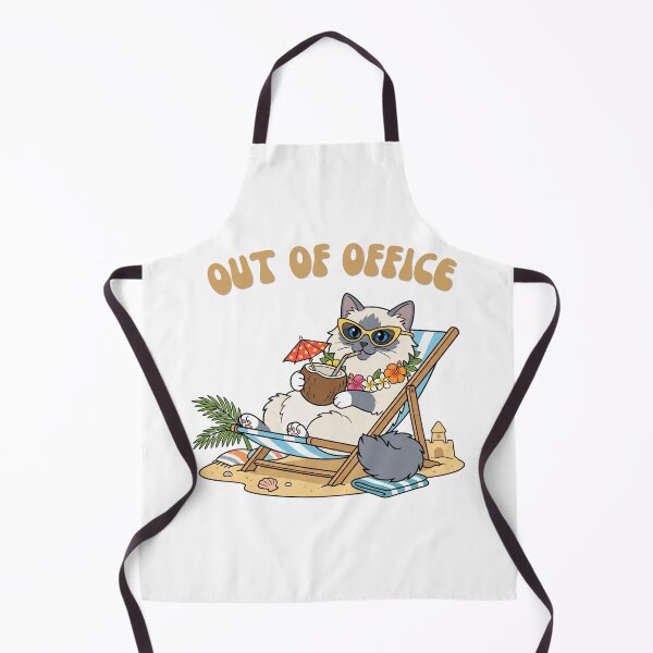 Item preview, Out of Office Vacation Cat Tropical Beach Retro Summer designed and sold by Snowy Studio Designs.