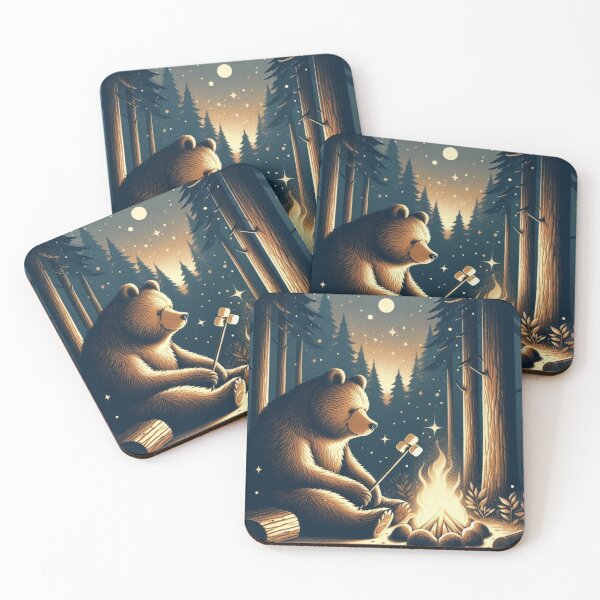 Item preview, Campfire Bear – Cozy Night Art designed and sold by Dogandesighn.