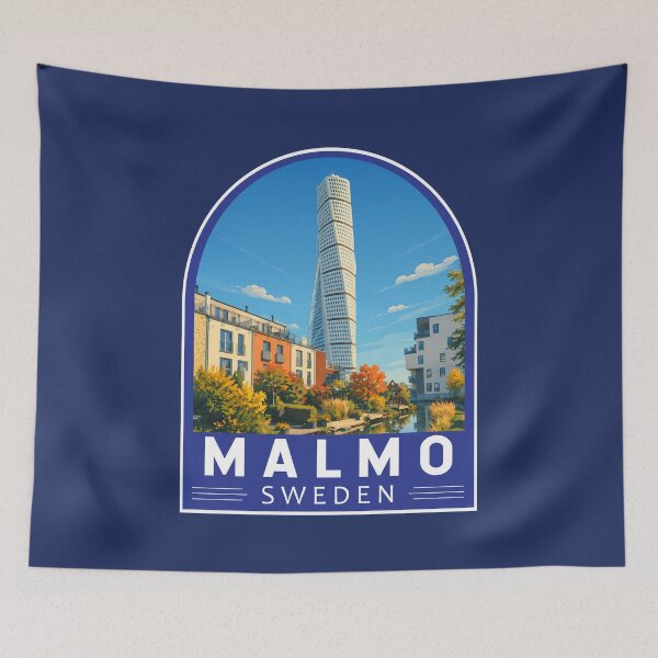 Item preview, Malmo Sweden Travel Art Emblem designed and sold by KrisSidDesigns.