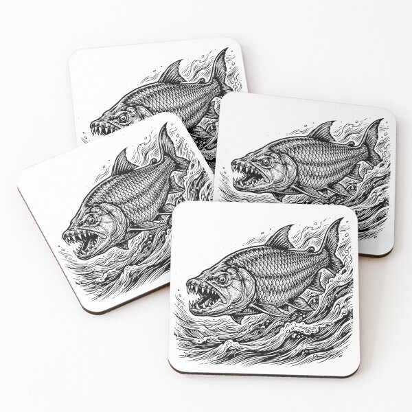 Item preview, Vintage Woodcut Goliath Tigerfish Illustration designed and sold by DuckOddity.