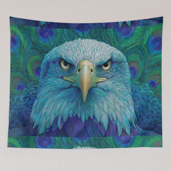 Item preview, Peacock-Eagle Monarch | Regal Hybrid Fantasy Portrait designed and sold by TreatLLC.