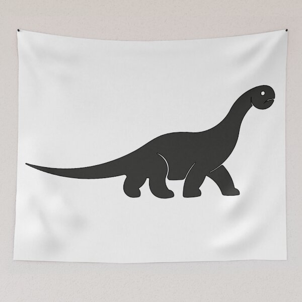 Item preview, Diplodocus Dinosaur Black Silhouette Child Poster Sticker Dino designed and sold by Keltoi-art.