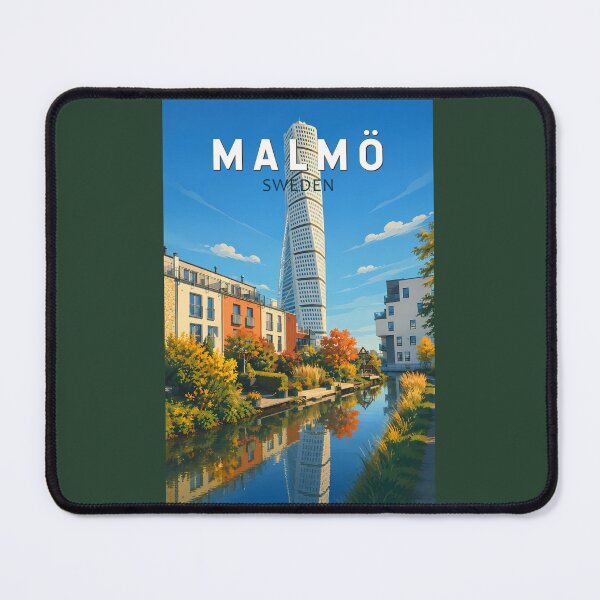 Item preview, Malmo Sweden Illustration Travel Art Vintage designed and sold by KrisSidDesigns.